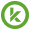 Círculo verde con símbolo de Cricket sobre fondo blanco