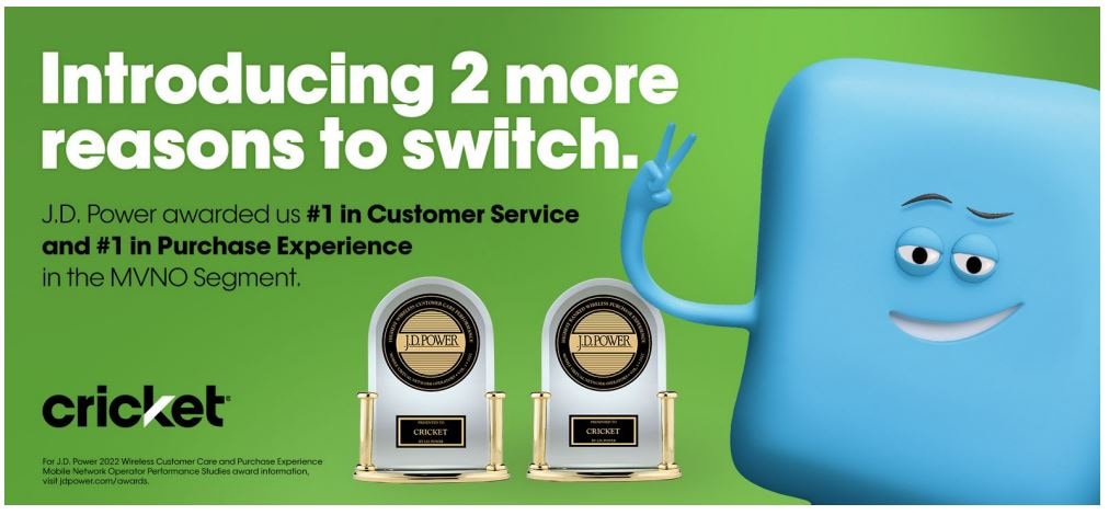 Te damos 2 razones más para cambiarte. Cricket Wireless Clasificado en el 1.º Lugar por J.D. Power tanto en Servicio al Cliente como en Experiencia de Compra