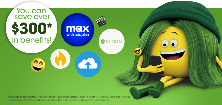 Más de $300 en adicionales con HBO Max, Bark Jr., Acorns, Hotspot Móvil de 15 GB y Almacenamiento en la Nube de 150 GB