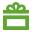 Caja de regalo con envoltorio verde sobre fondo blanco
