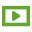 Green video icon on white background